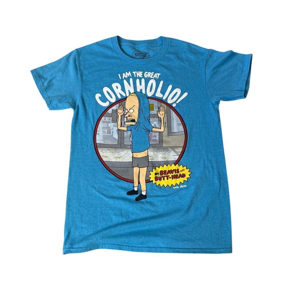 Beavis & Butt-Head Graphic T-Shirt Blue MTV Cartoon Tee